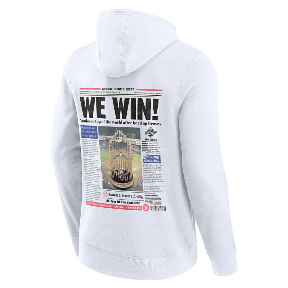 New York Yankees Championship Newspaper MLB Hoodie White - Taass Online