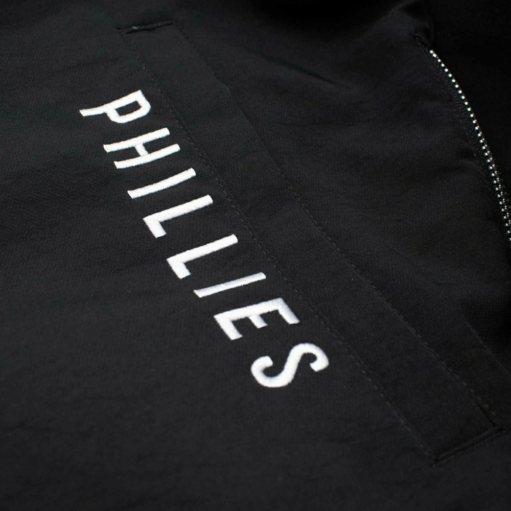 Philadelphia Phillies 2026 MLB Authentic Dugout Bomber Jacket Black - Taass Online