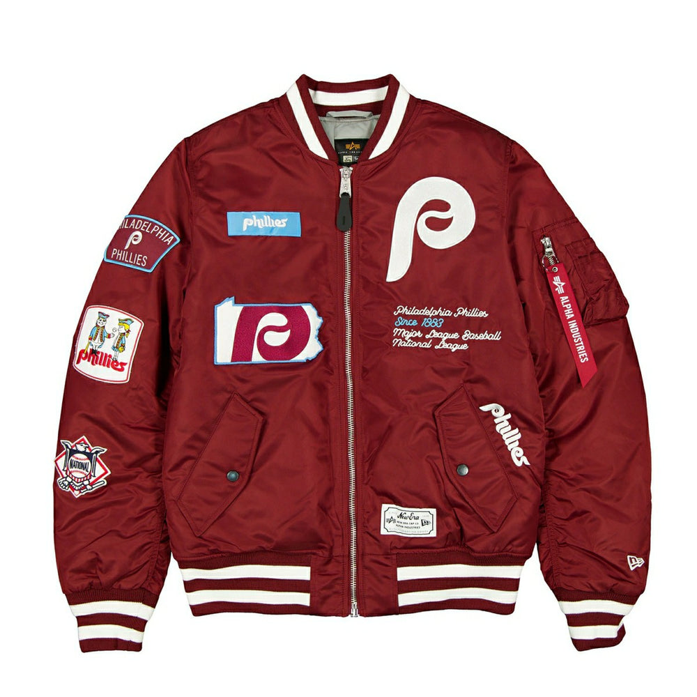 Philadelphia Phillies Alpha Industries MA-1 MLB Bomber Jacket Red - Taass outlet