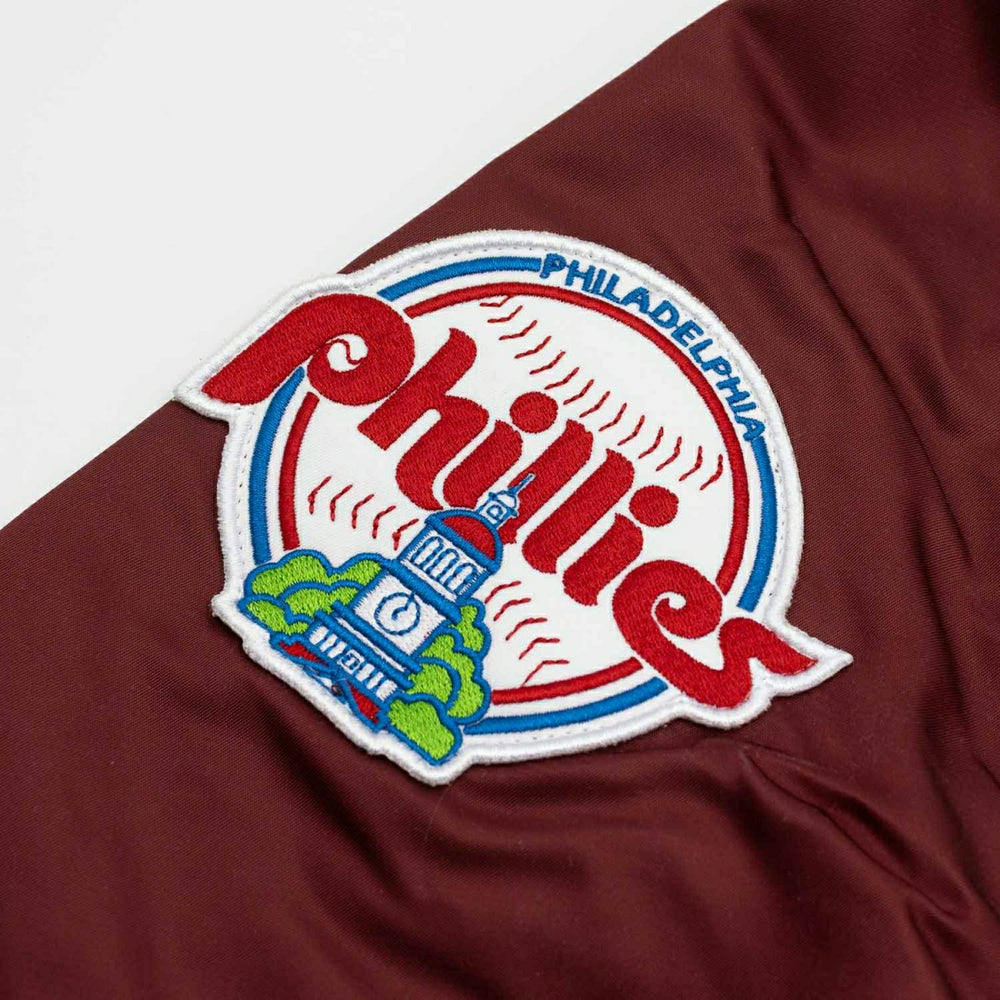 Philadelphia Phillies Alpha Industries MA-1 MLB Full-Zip Fleece Jacket - Taass on sale