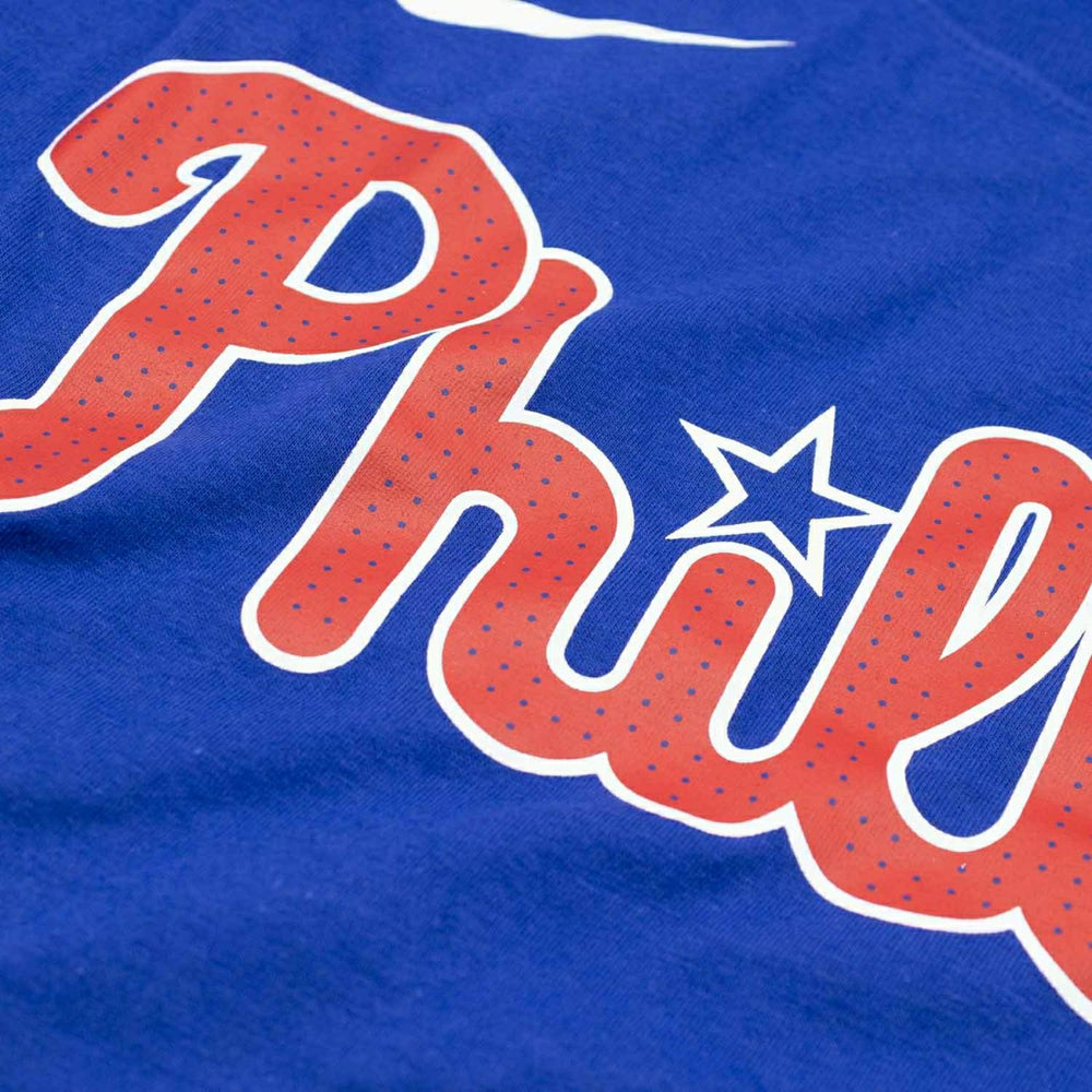 Philadelphia Phillies Fuse Wordmark Nike MLB T-Shirt Blue - Taass on sale