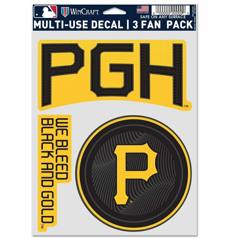 Pittsburgh Pirates City Connect Multi-Use MLB Decals Set (3 Pcs.) - Taass US