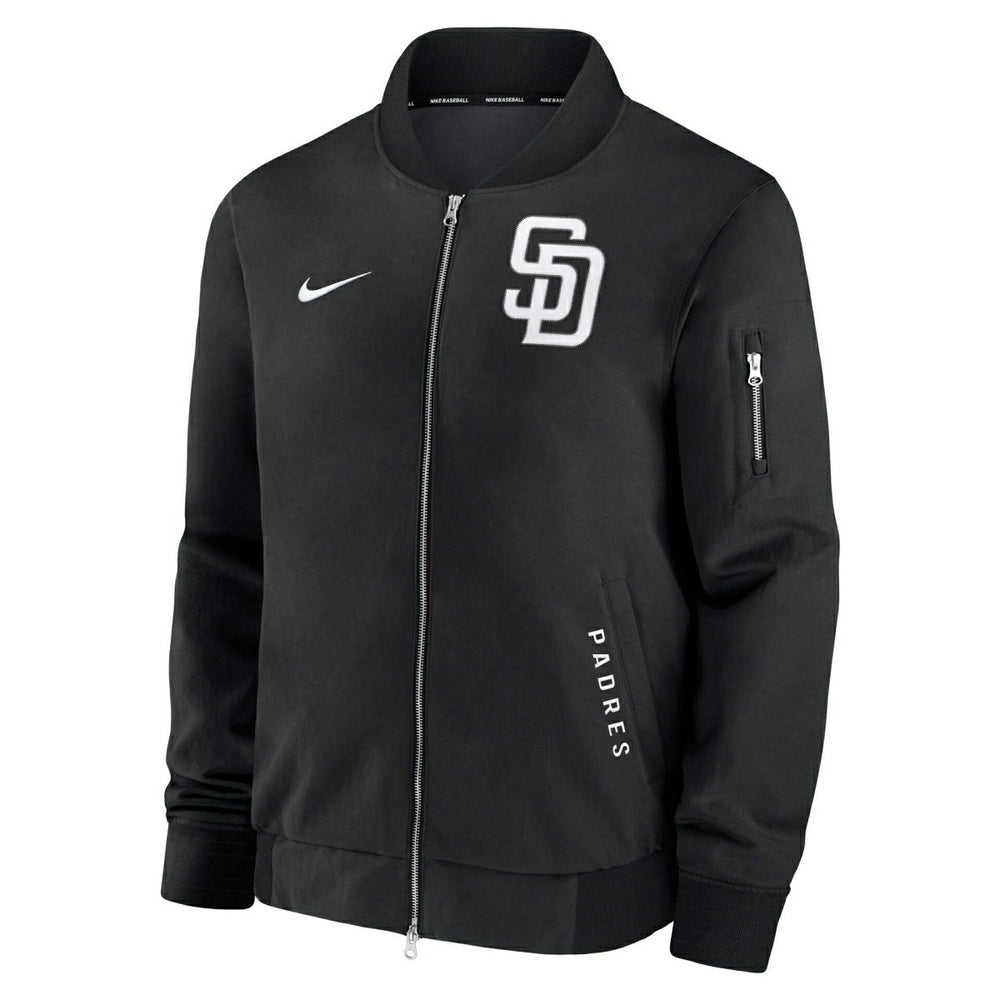 San Diego Padres 2026 MLB Authentic Dugout Bomber Jacket Black - Taass for sale