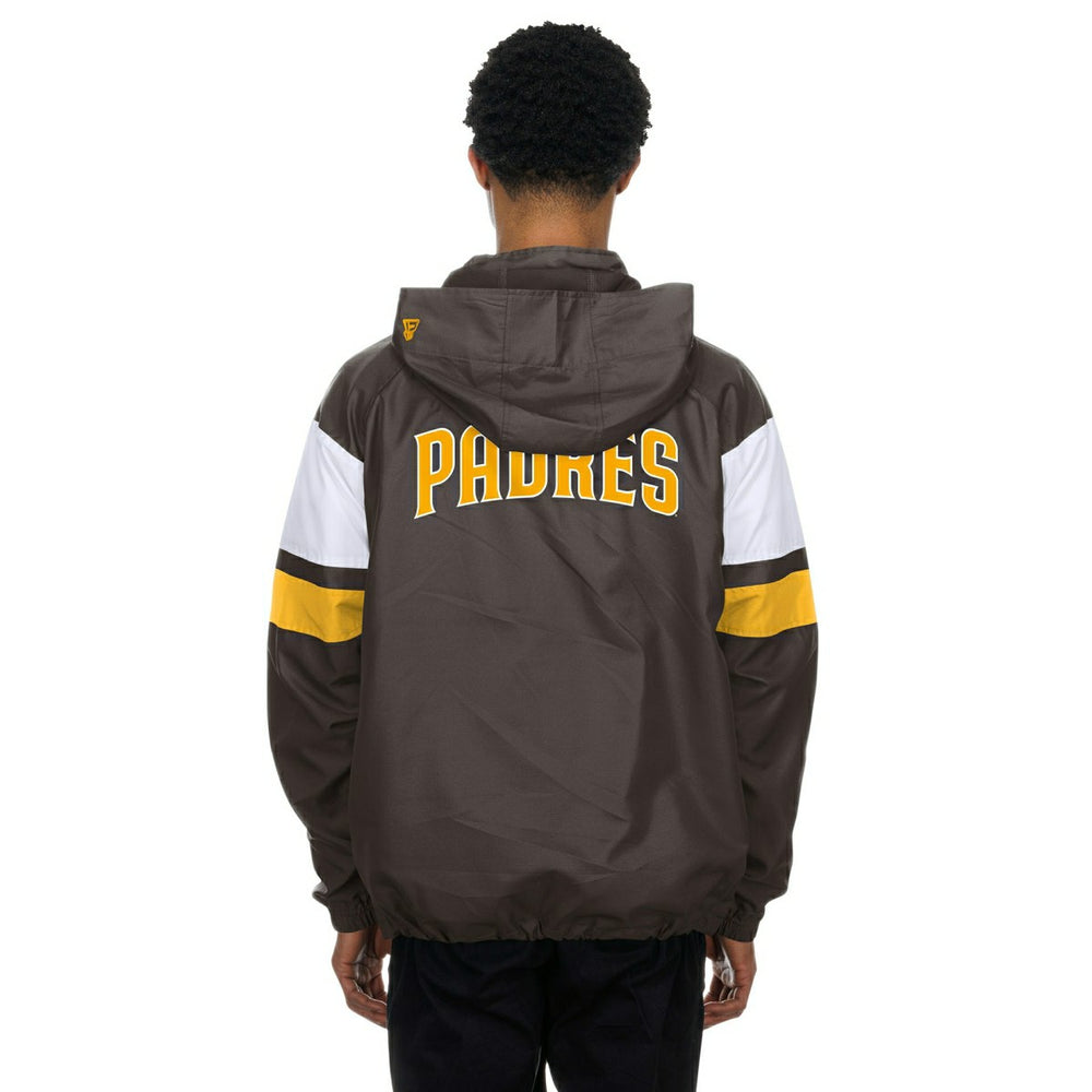 San Diego Padres MLB Quarter Zip Windbreaker Jacket Brown - Taass discount