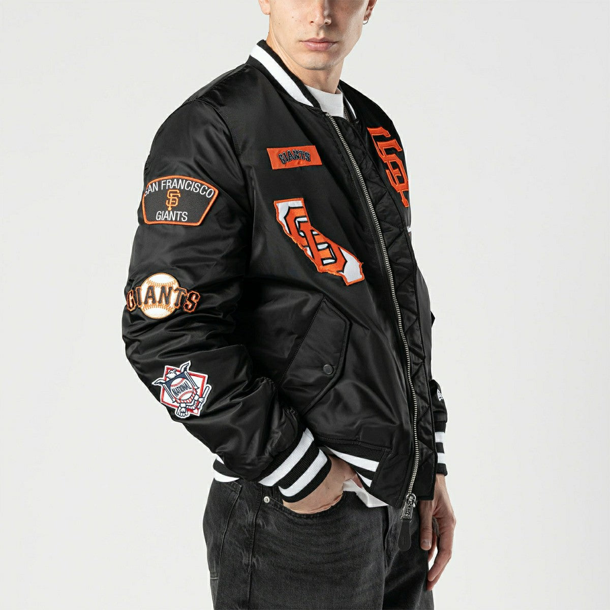 San Francisco Giants Alpha Industries MA-1 MLB Bomber Jacket Black - Taass outlet