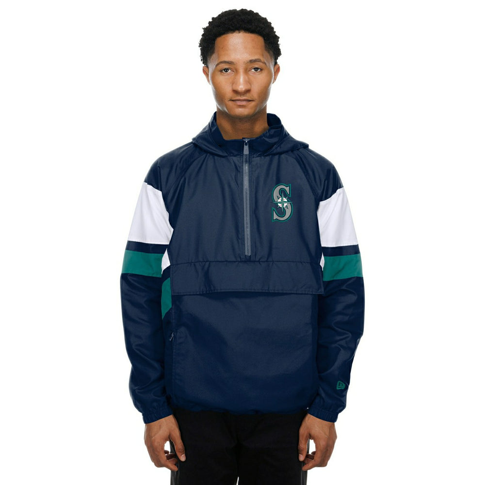 Seattle Mariners MLB Quarter Zip Windbreaker Jacket Navy - Taass outlet