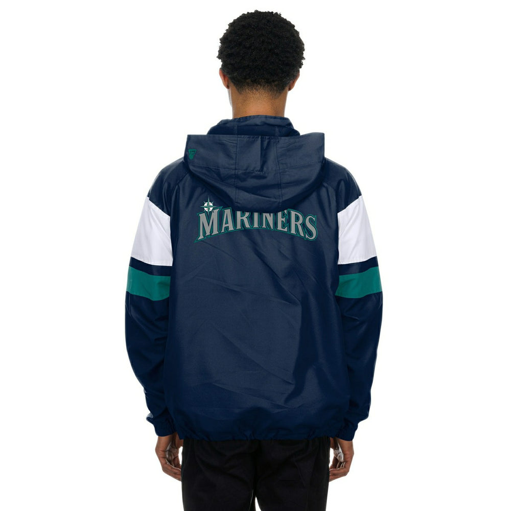 Seattle Mariners MLB Quarter Zip Windbreaker Jacket Navy - Taass outlet