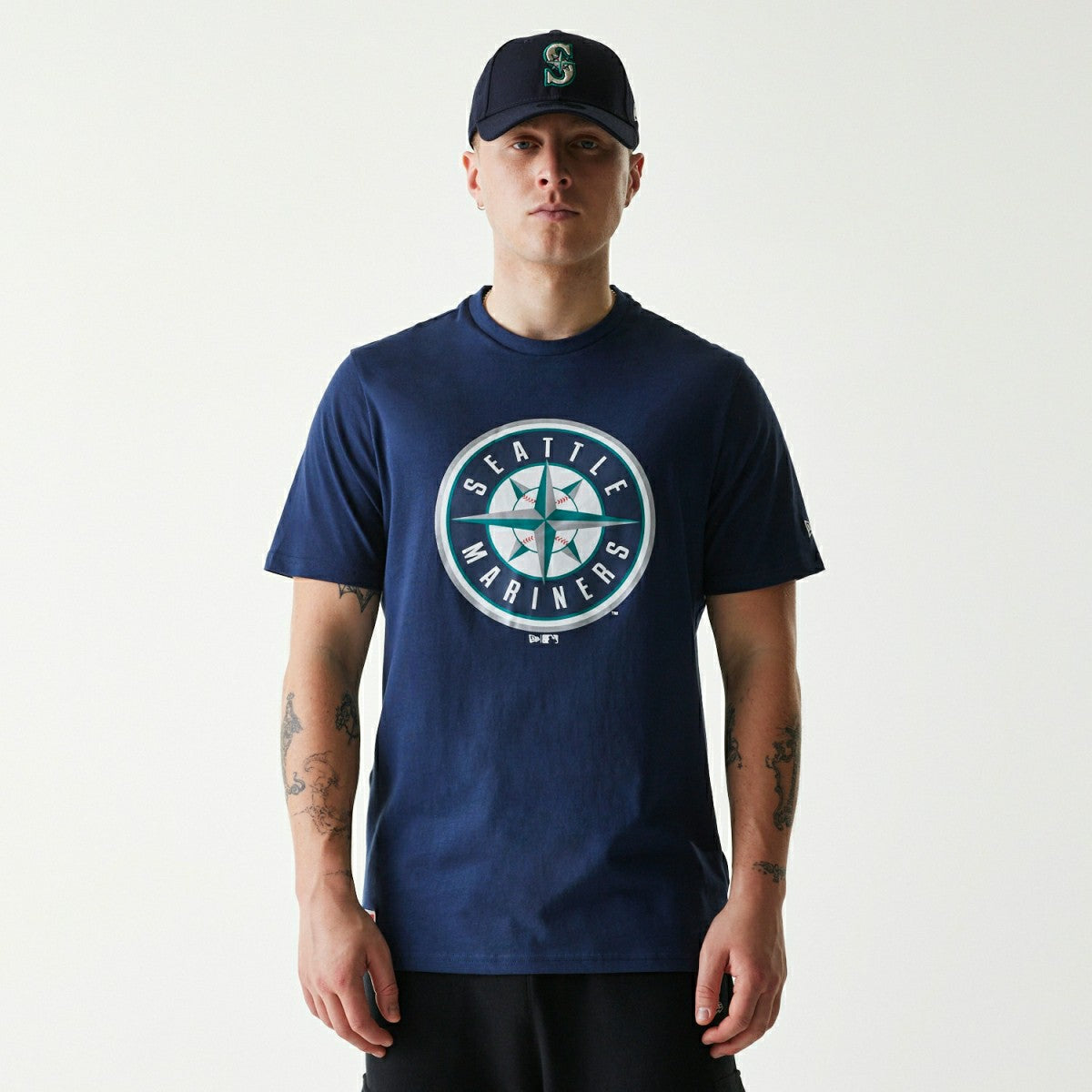 Seattle Mariners Team Logo New Era MLB T-Shirt Navy - Taass outlet