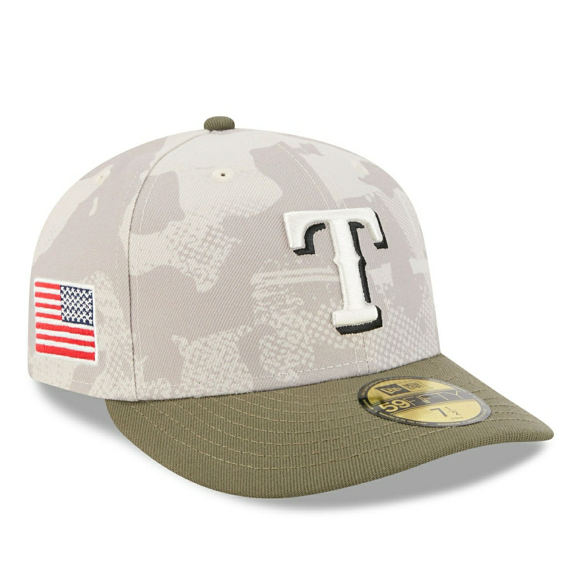 Texas Rangers 2025 MLB Authentic Armed Forces Pre-Curved 59FIFTY Fitted Cap - Taass Online