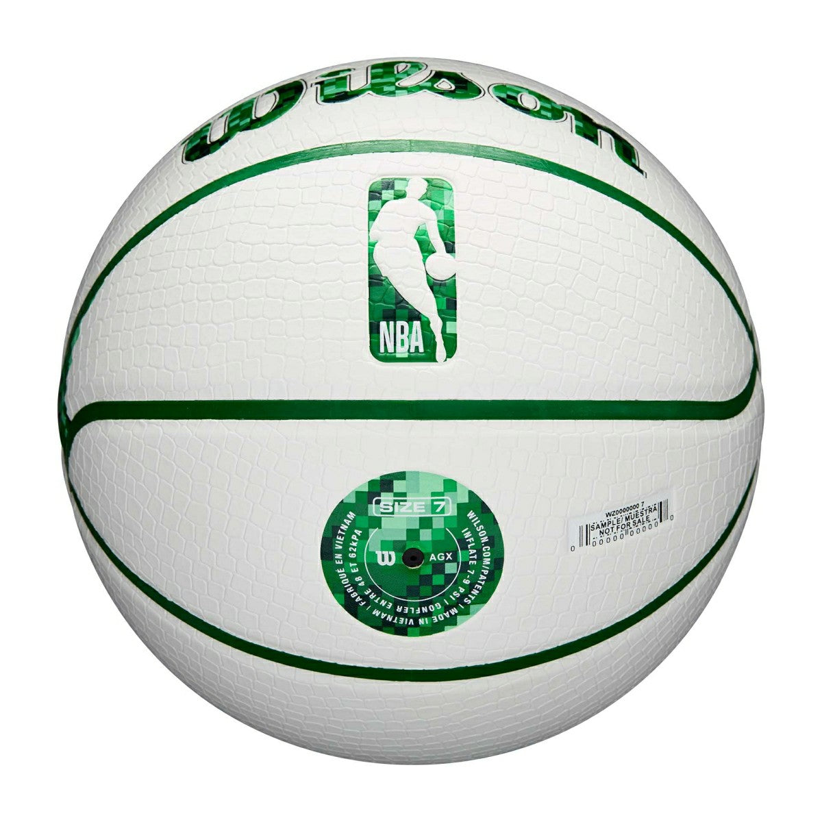 Boston Celtics Pixel NBA Basketball White (Size 7) - Taass discount
