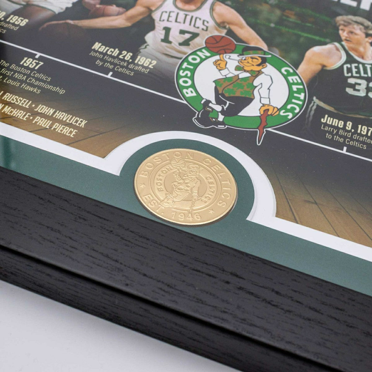 Boston Celtics Vintage Timeline Bronze Coin NBA Photo Frame - Taass on sale
