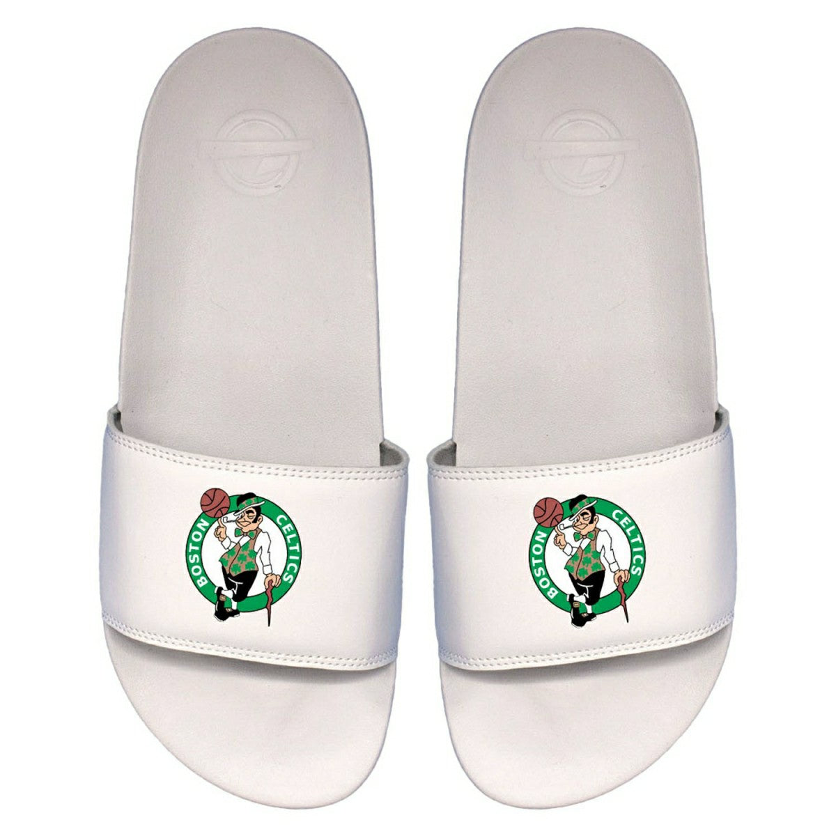 Boston Celtics Primary Logo ISlide NBA Gel Slides White - Taass on sale