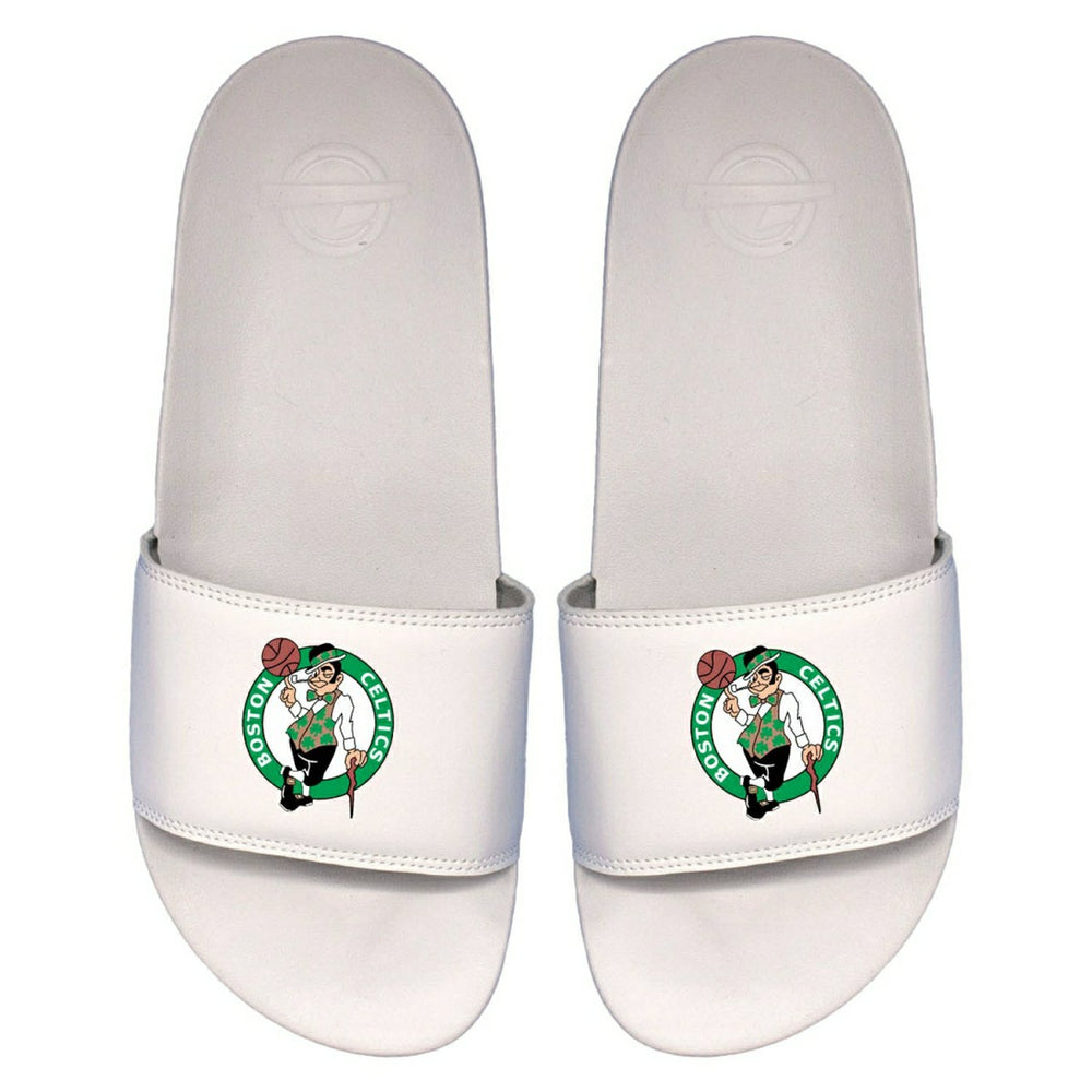 Boston Celtics Primary Logo ISlide NBA Gel Slides White - Taass on sale