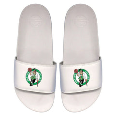 Boston Celtics Primary Logo ISlide NBA Gel Slides White - Taass on sale