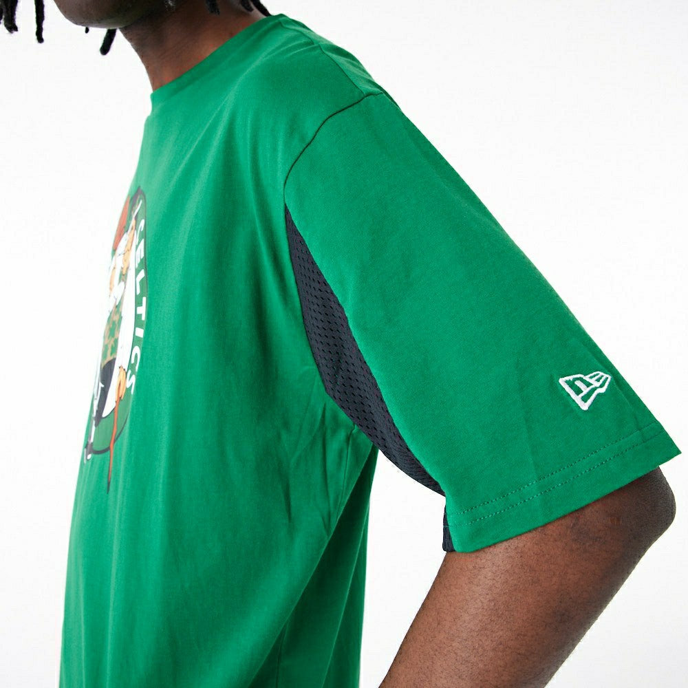 Boston Celtics Mesh Panel New Era Oversized NBA T-Shirt - Taass for sale