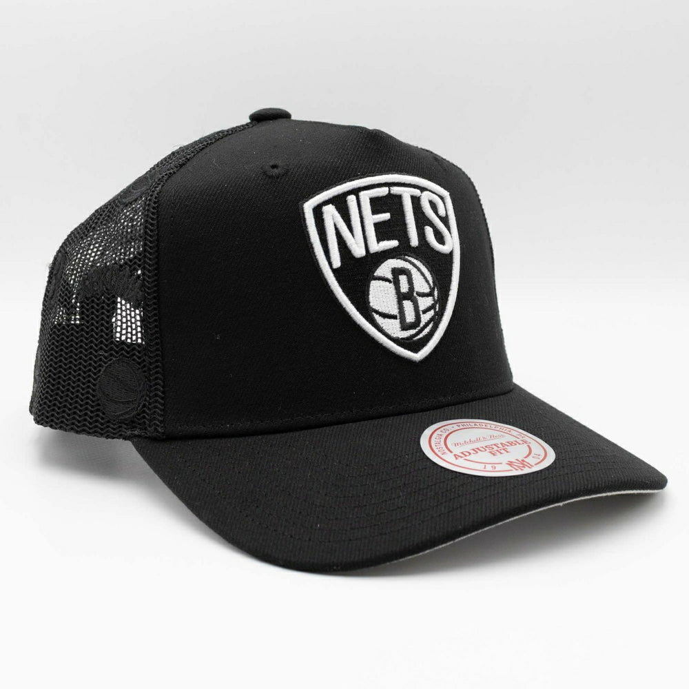 Brooklyn Nets Mitchell & Ness Monogram NBA Trucker Cap Black - Taass US