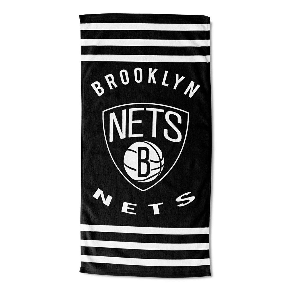 Brooklyn Nets Stripes NBA Beach Towel - Taass for sale