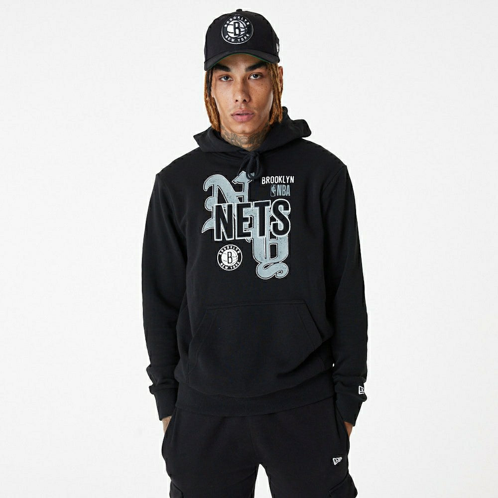 Brooklyn Nets Team Graphic New Era NBA Hoodie Black - Taass for sale
