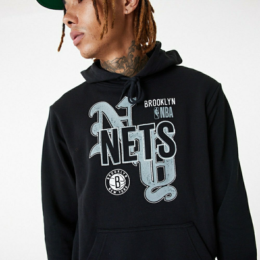 Brooklyn Nets Team Graphic New Era NBA Hoodie Black - Taass for sale
