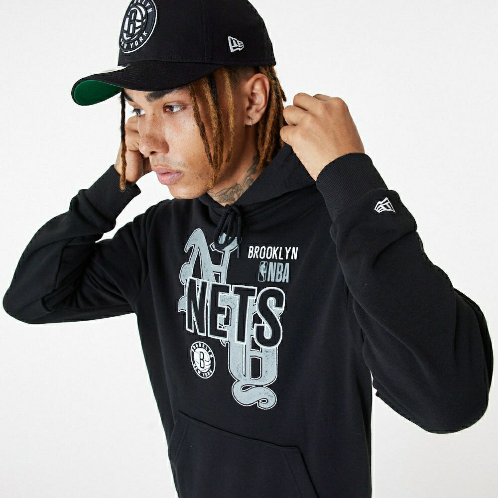 Brooklyn Nets Team Graphic New Era NBA Hoodie Black - Taass for sale