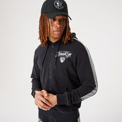 Brooklyn Nets Script New Era NBA Full-Zip Hoodie Black - Taass US
