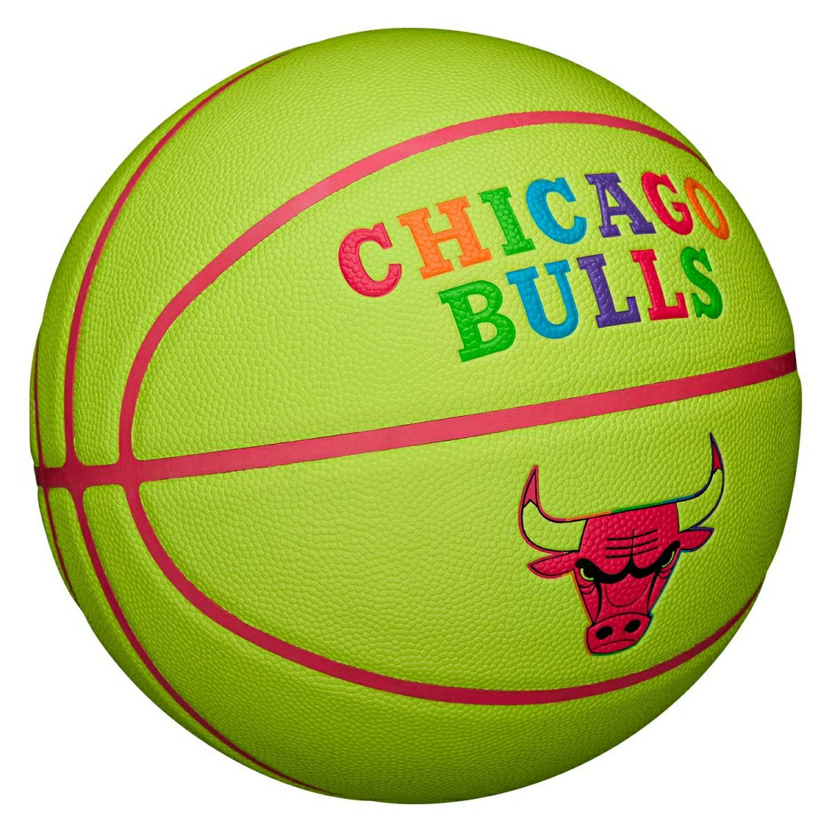 Chicago Bulls Neon Pop NBA Basketball (Size 7) - Taass Online