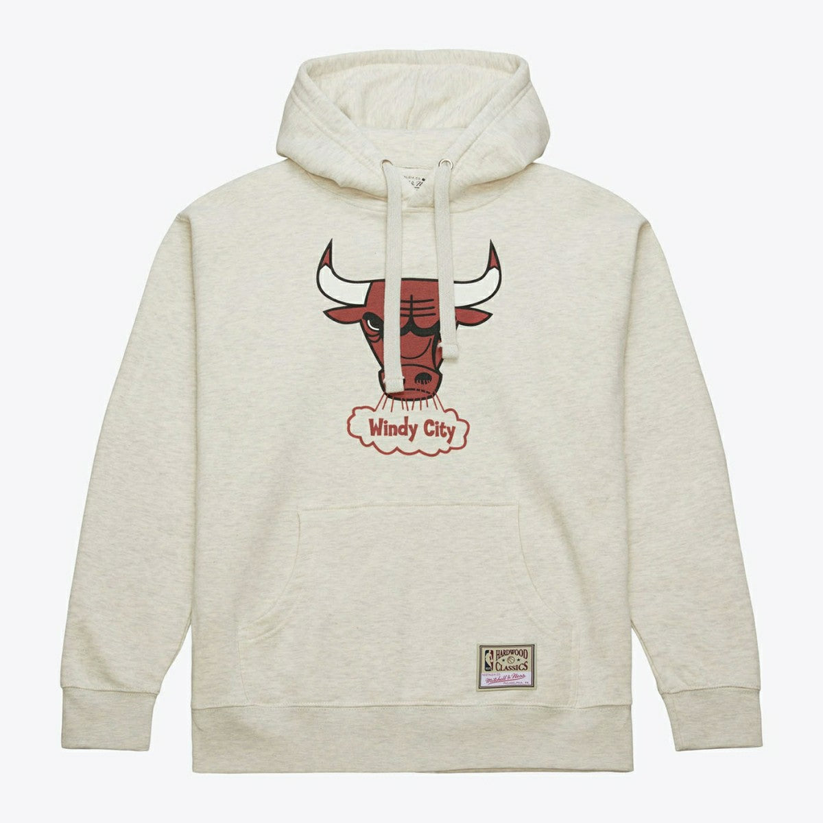 Chicago Bulls Slammin Mitchell & Ness NBA Hoodie Oatmeal Heather - Taass on sale