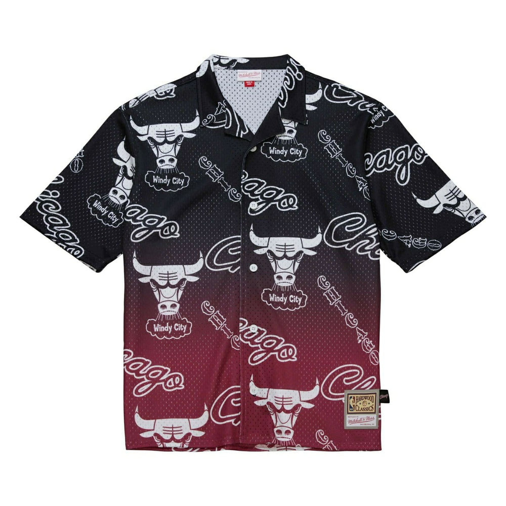 Chicago Bulls Mitchell & Ness Destination Leisure Button Up NBA Shirt - Taass discount