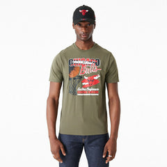 Chicago Bulls Player New Era NBA T-Shirt Olive - Taass Online