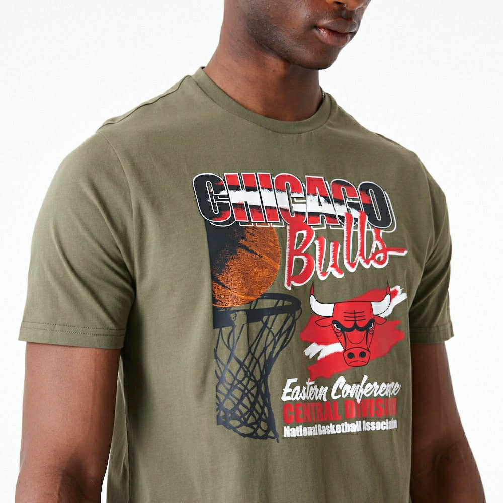 Chicago Bulls Player New Era NBA T-Shirt Olive - Taass Online