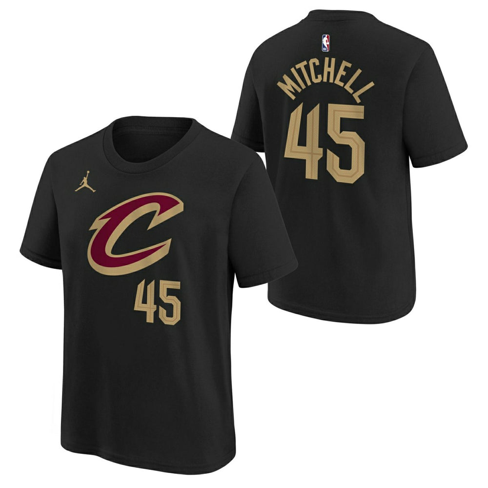 Donovan Mitchell #45 Cleveland Cavaliers Player NBA T-Shirt Black (YOUTH) - Taass sale