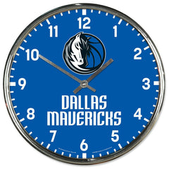 Dallas Mavericks Chrome NBA Team Design Wall Clock - Taass Online