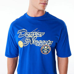 Denver Nuggets Script New Era Oversized NBA T-Shirt Blue - Taass Online