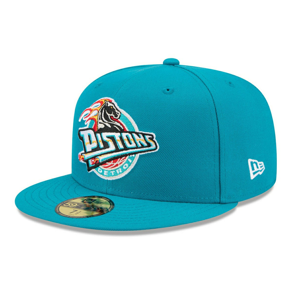 Detroit Pistons 1996-2000 Hardwood Classics 59FIFTY Fitted Cap Teal - Taass Online