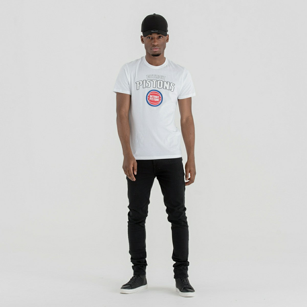 Detroit Pistons Team Logo New Era NBA T-Shirt White - Taass US