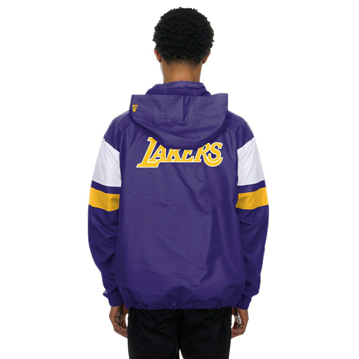 Los Angeles Lakers NBA Quarter Zip Windbreaker Jacket Purple - Taass discount