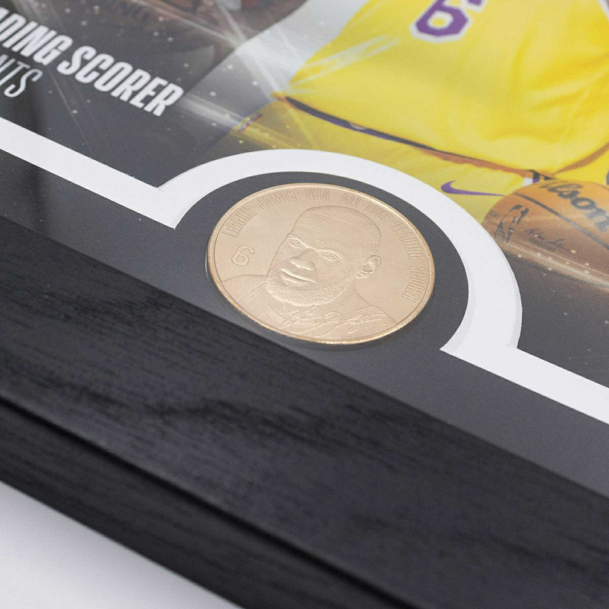 LeBron James Leading Scorer Through the Years Bronze Coin Framed NBA Photo - Taass for sale