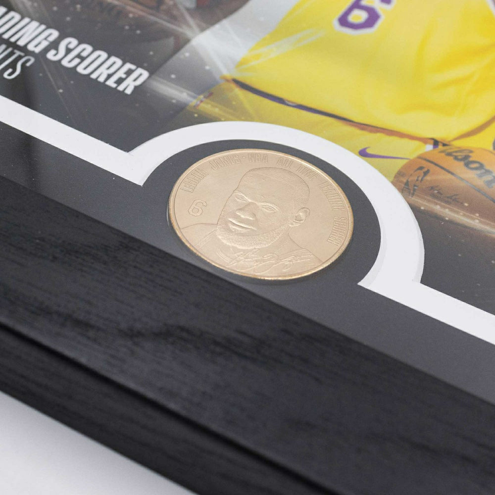 LeBron James Leading Scorer Through the Years Bronze Coin Framed NBA Photo - Taass for sale