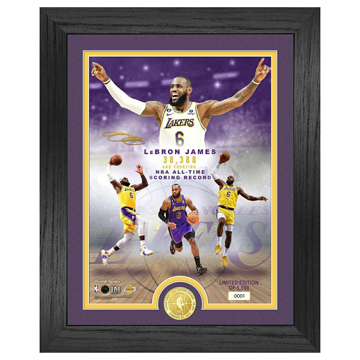 LeBron James NBA All-Time Leading Scorer Bronze Coin Framed NBA Photo - Taass Online