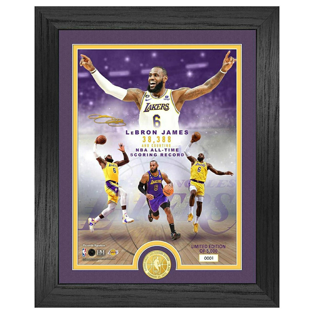 LeBron James NBA All-Time Leading Scorer Bronze Coin Framed NBA Photo - Taass Online