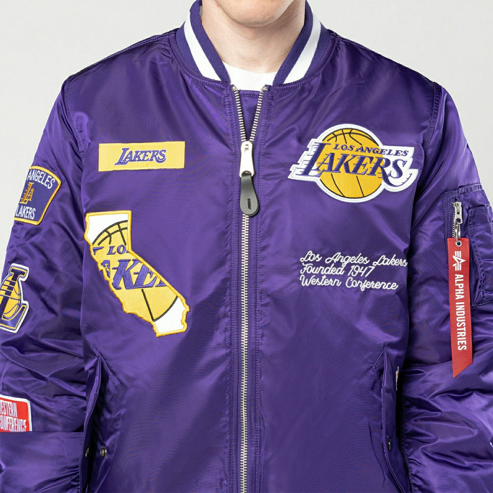 Los Angeles Lakers Alpha Industries MA-1 NBA Bomber Jacket - Taass US