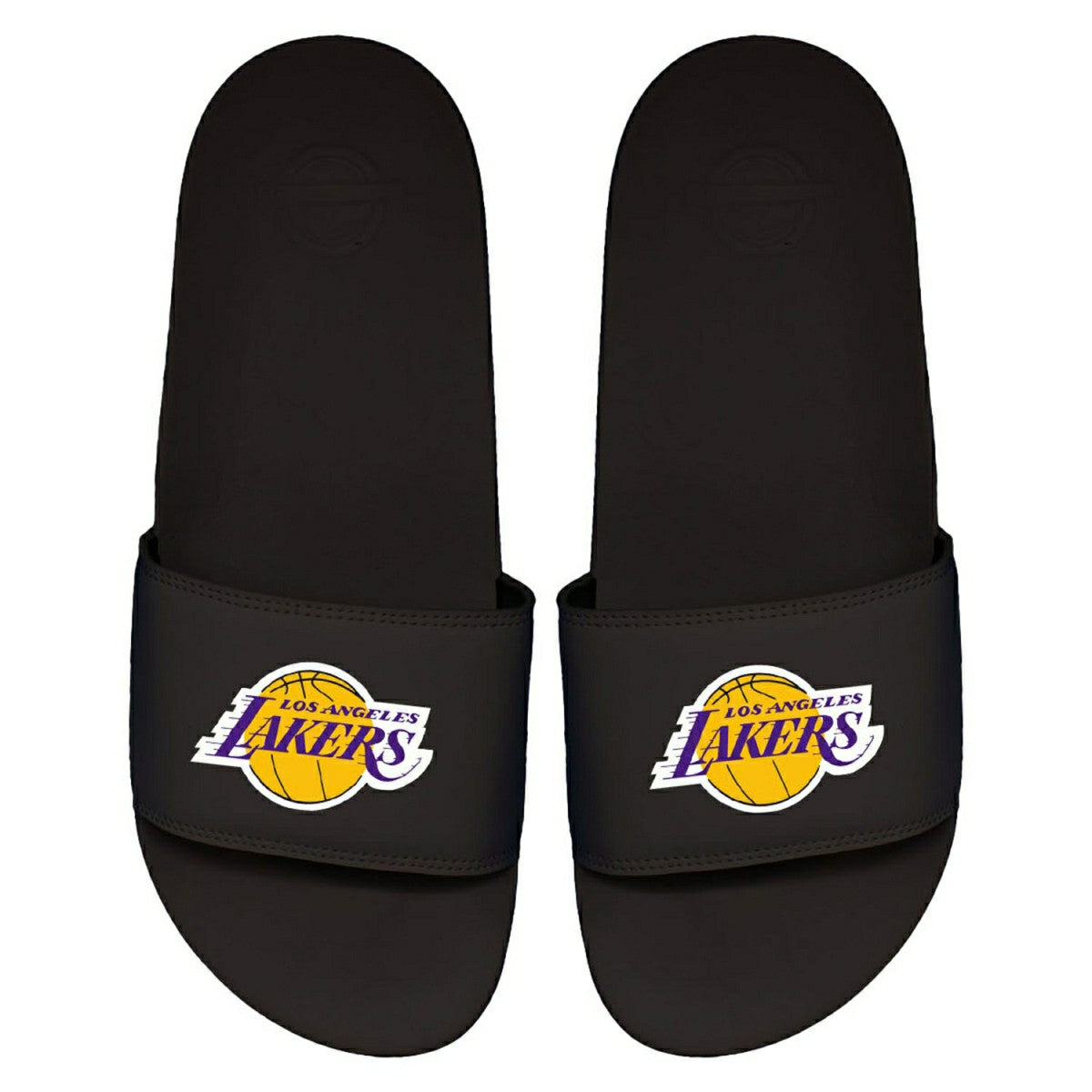 Los Angeles Lakers Primary Logo ISlide NBA Gel Slides Black - Taass for sale