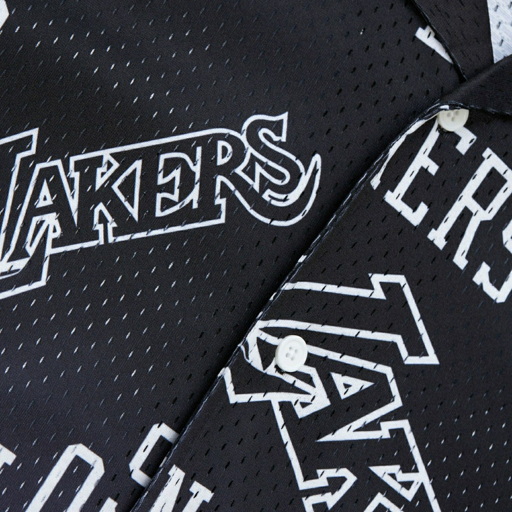 Los Angeles Lakers Mitchell & Ness Destination Leisure Button Up NBA Shirt - Taass for sale