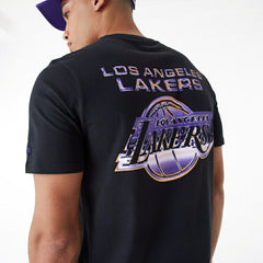 Los Angeles Lakers Holographic New Era NBA T-Shirt Black - Taass discount