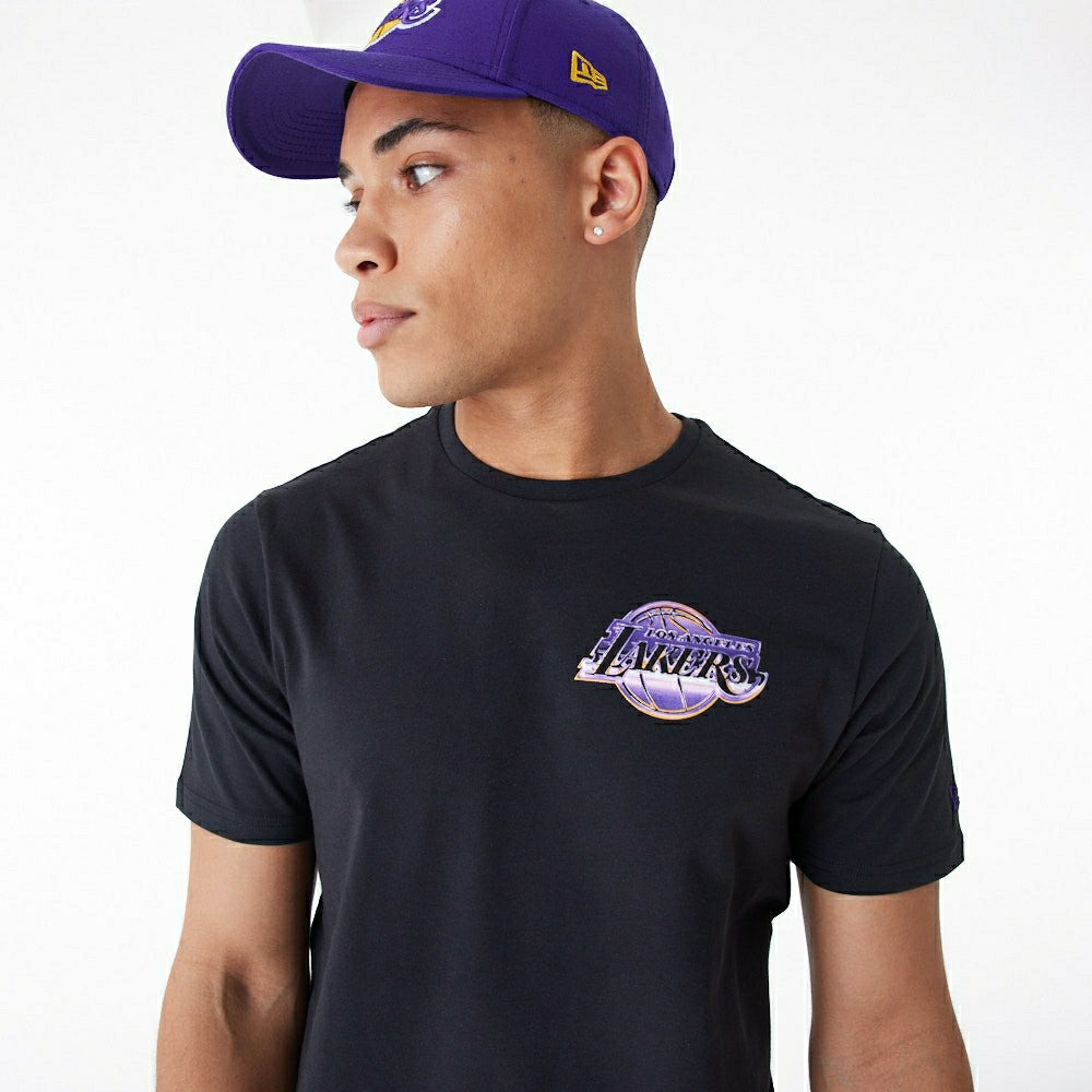 Los Angeles Lakers Holographic New Era NBA T-Shirt Black - Taass discount