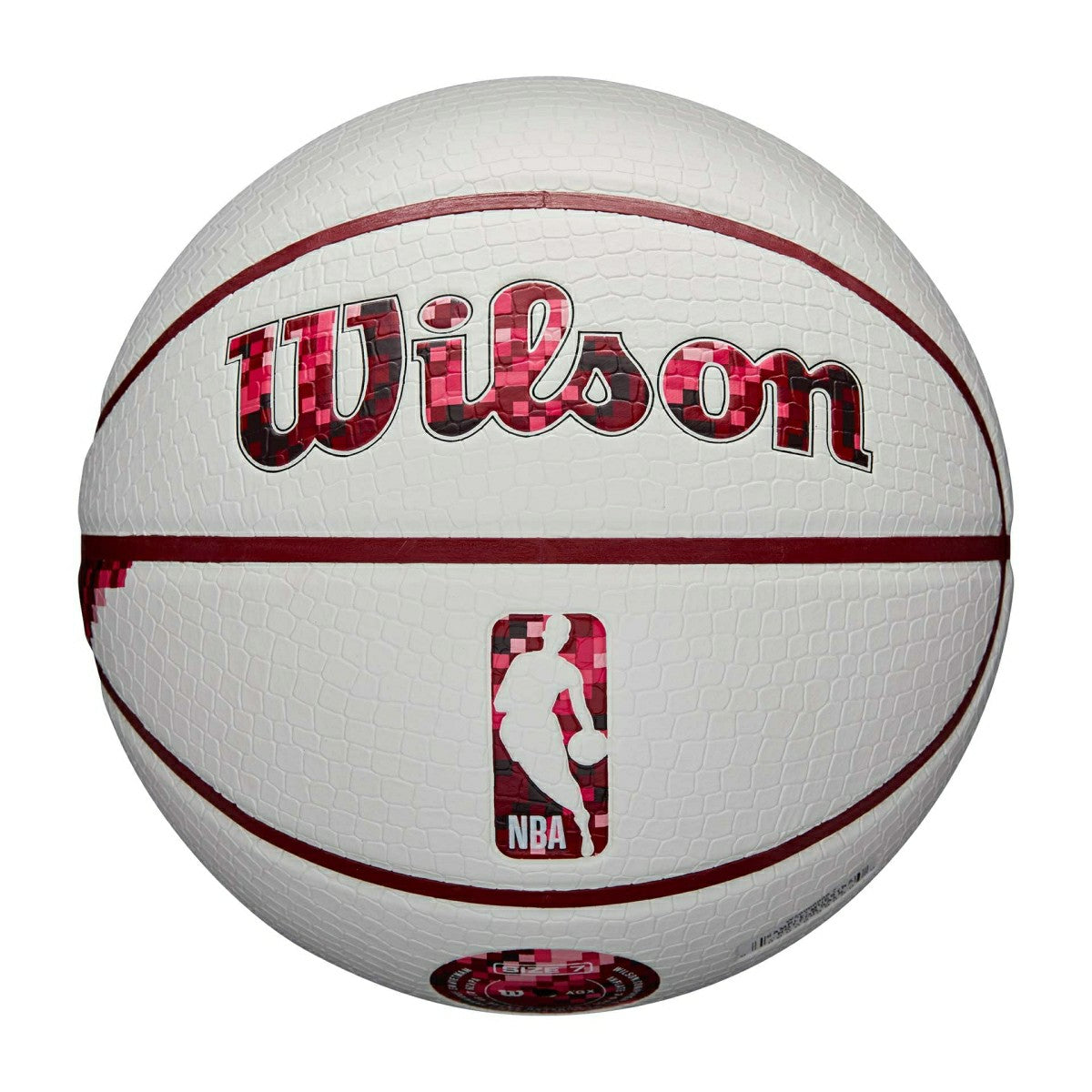 Miami Heat Pixel NBA Basketball White (Size 7) - Taass discount