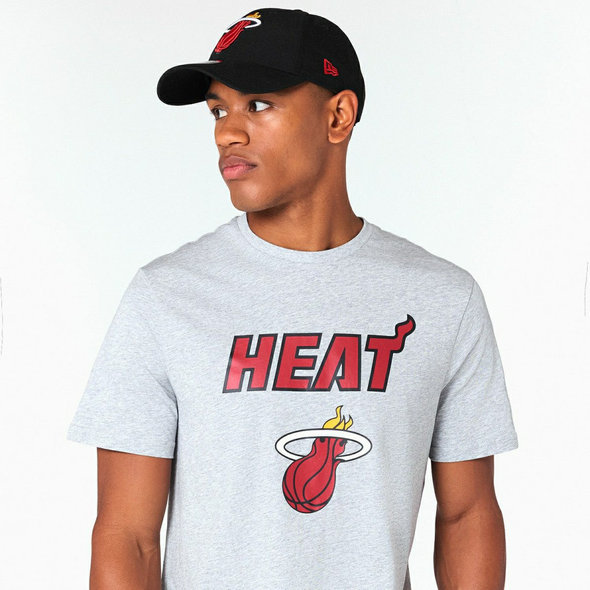 Miami Heat Team Logo NBA T-Shirt Gray - Taass for sale