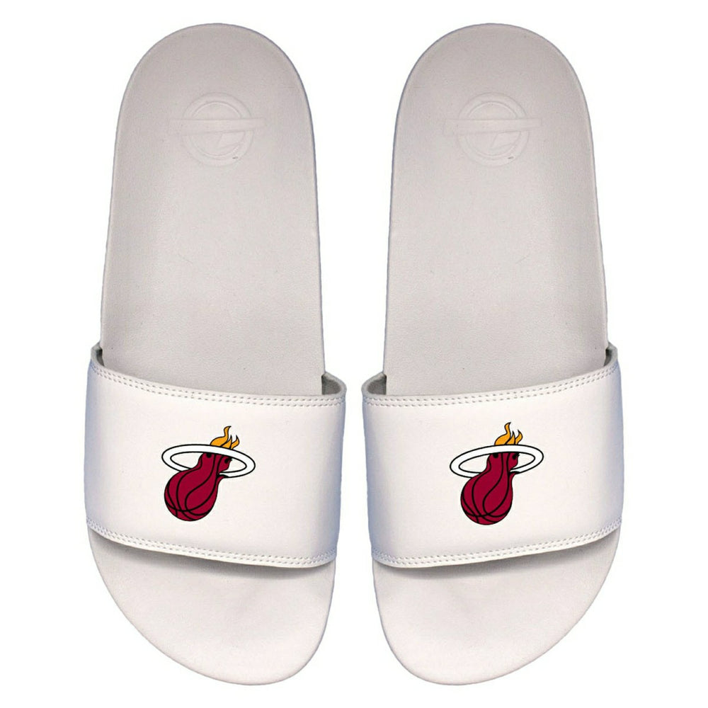 Miami Heat Primary Logo ISlide NBA Gel Slides White - Taass outlet