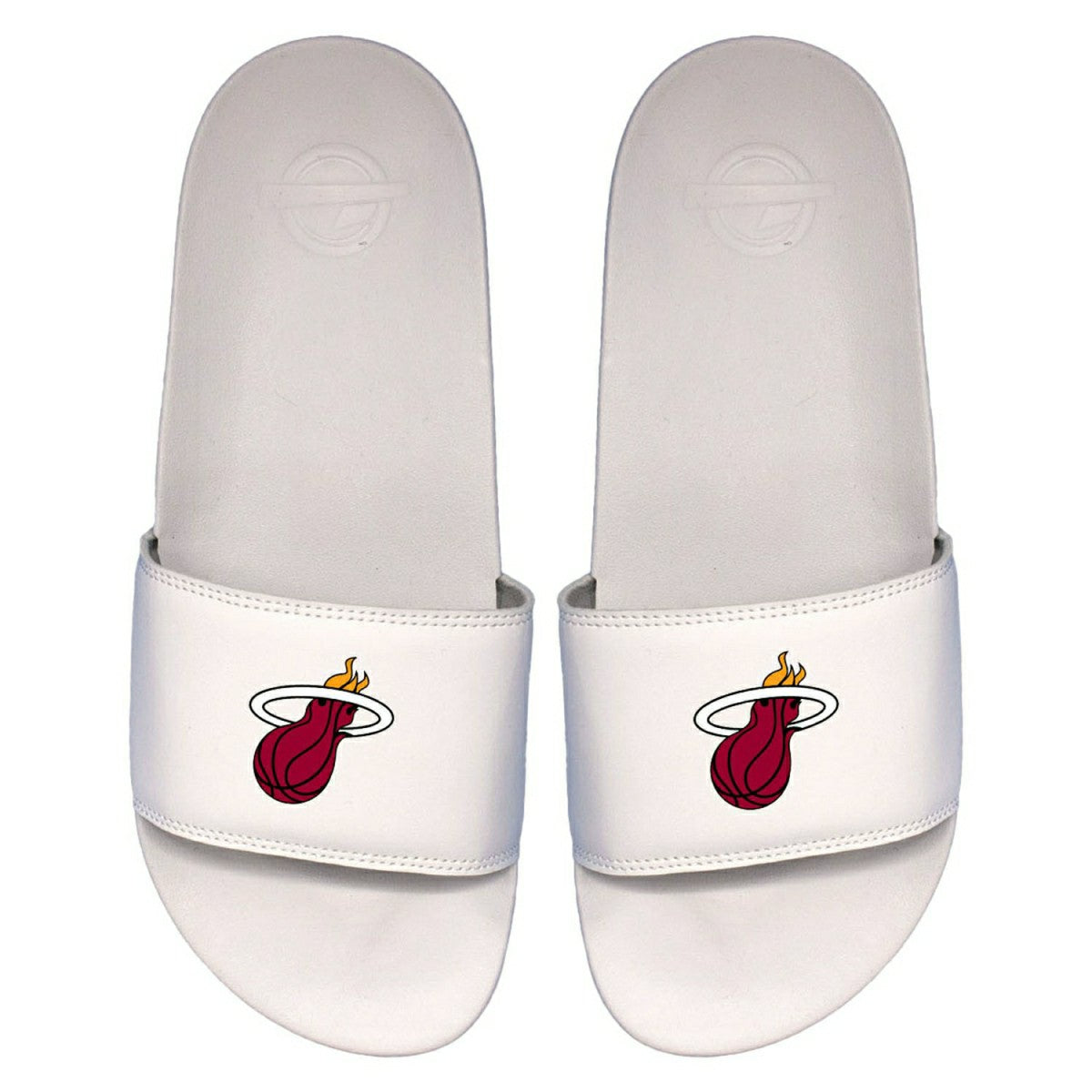 Miami Heat Primary Logo ISlide NBA Gel Slides White - Taass outlet