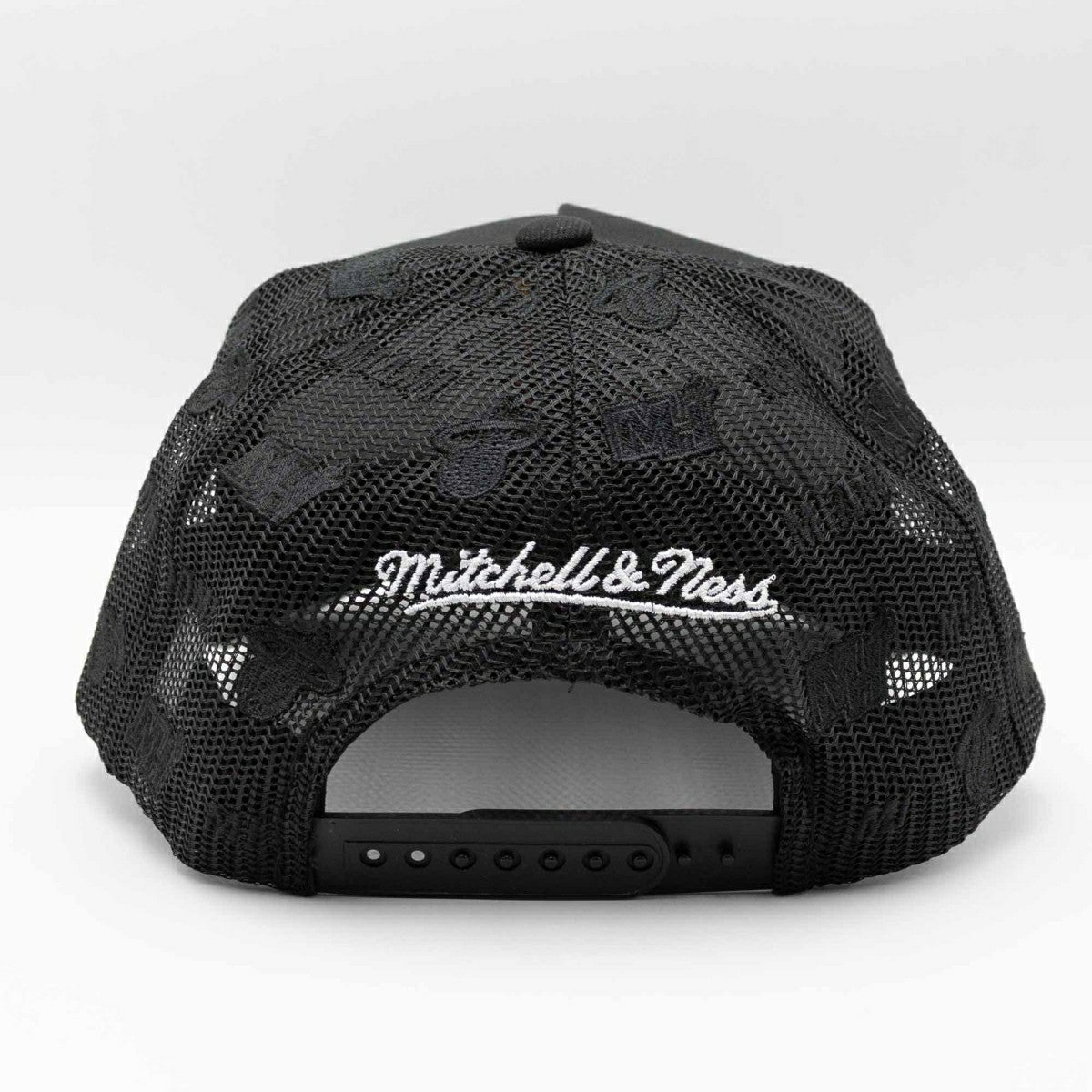 Miami Heat Mitchell & Ness Monogram NBA Trucker Cap Black - Taass US